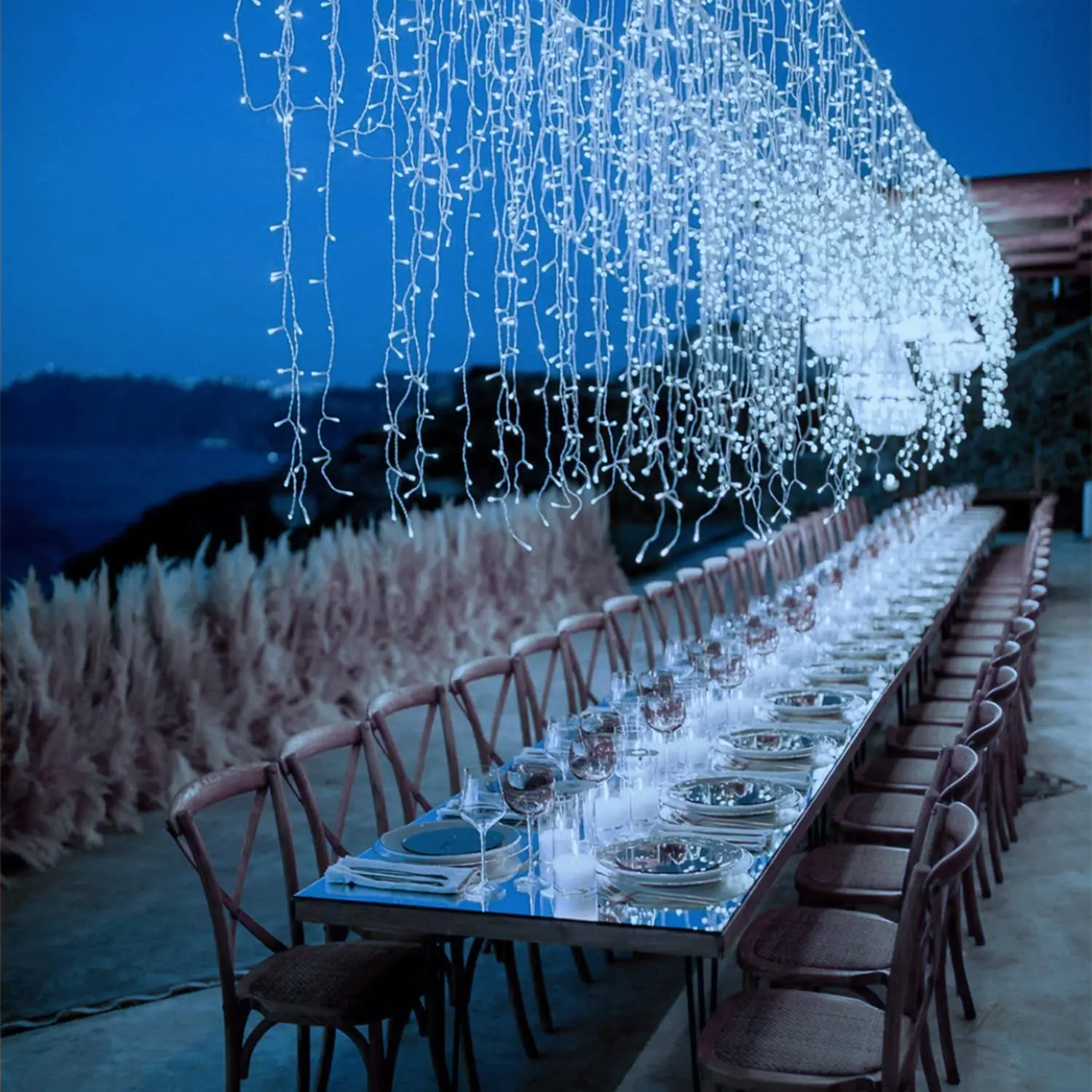 Christmas Decorations 2025 Icicle Lights Outdoor Waterproof New Year 2026 Led Curtain Garland Droop 0.5/0.6/0.7m