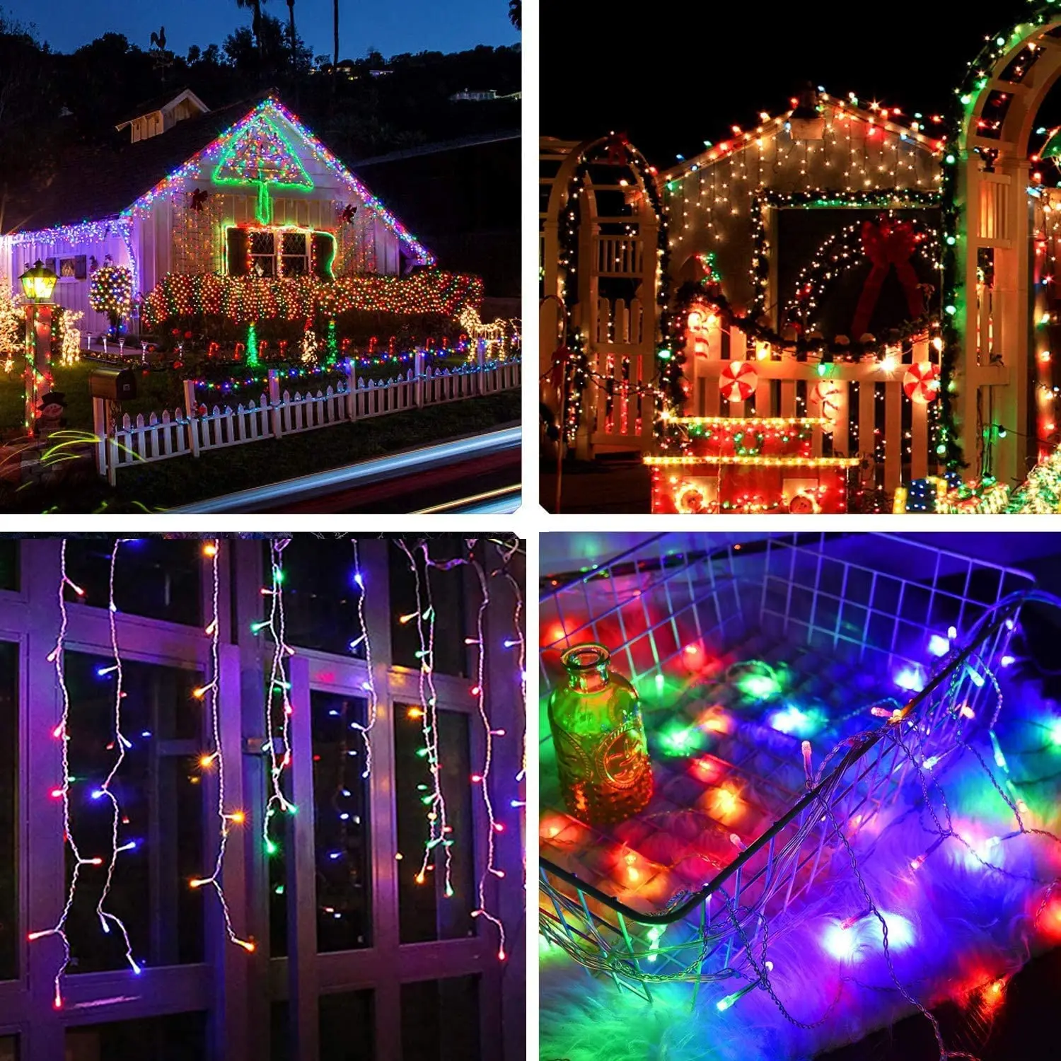 Christmas Decorations 2025 Icicle Lights Outdoor Waterproof New Year 2026 Led Curtain Garland Droop 0.5/0.6/0.7m