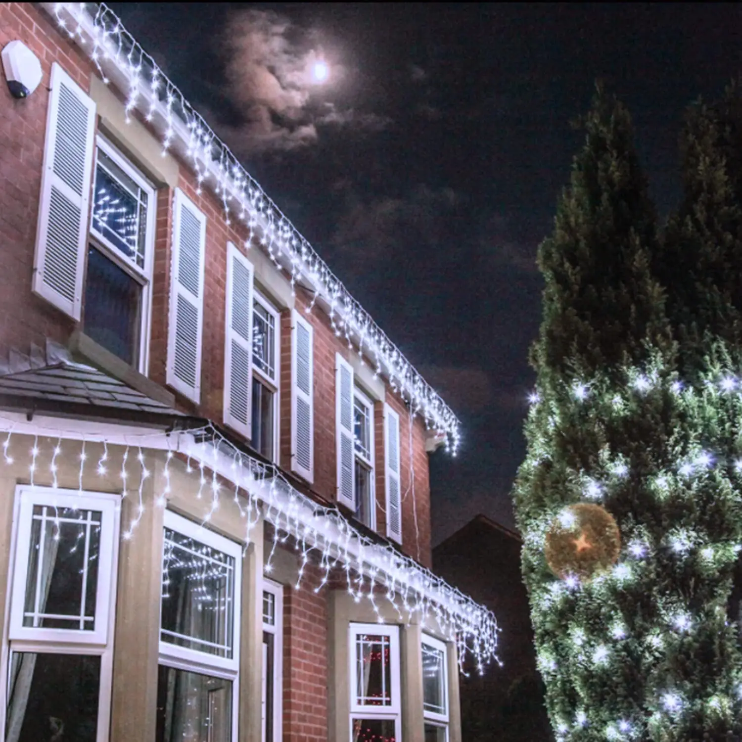 Christmas Decorations 2025 Icicle Lights Outdoor Waterproof New Year 2026 Led Curtain Garland Droop 0.5/0.6/0.7m