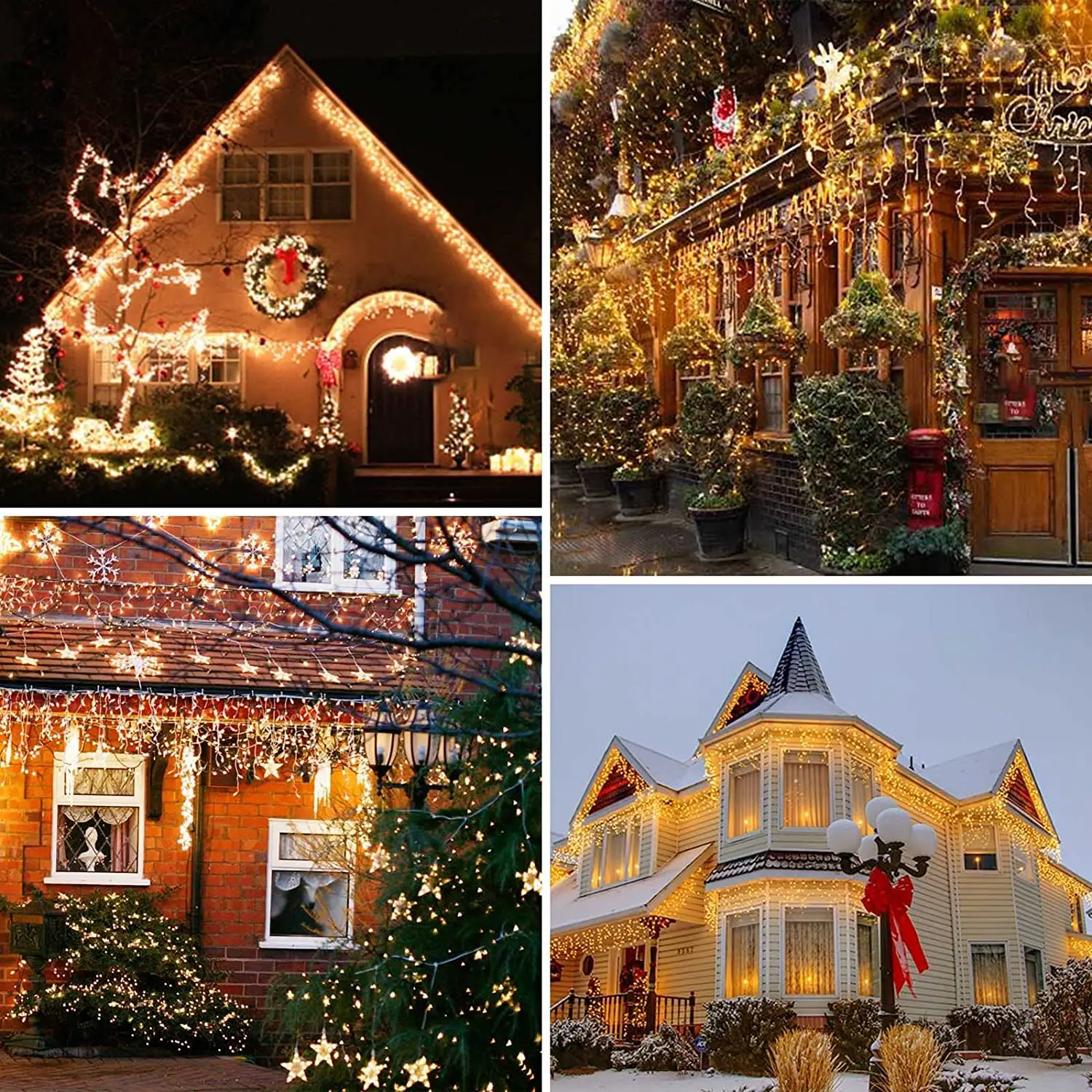 Christmas Decorations 2025 Icicle Lights Outdoor Waterproof New Year 2026 Led Curtain Garland Droop 0.5/0.6/0.7m
