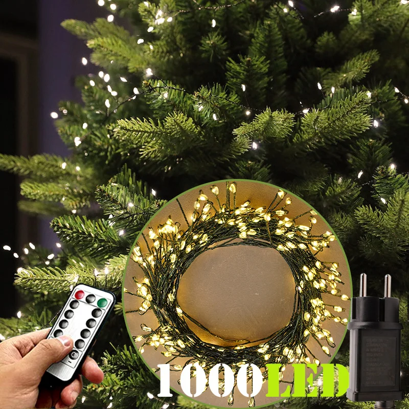 36M Cluster LED Christmas String Lights Outdoor Decoration Garden Tree Waterproof Lamp For Halloween Party Home Holiday Lighting