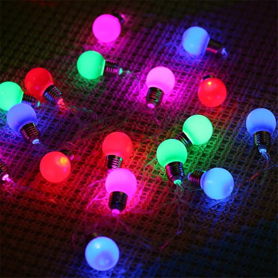 LED Christmas Fairy Big Bulb Ball Garland Holiday String Light 3/6M Battery Powered Decoration Garden Wedding Valentine Party