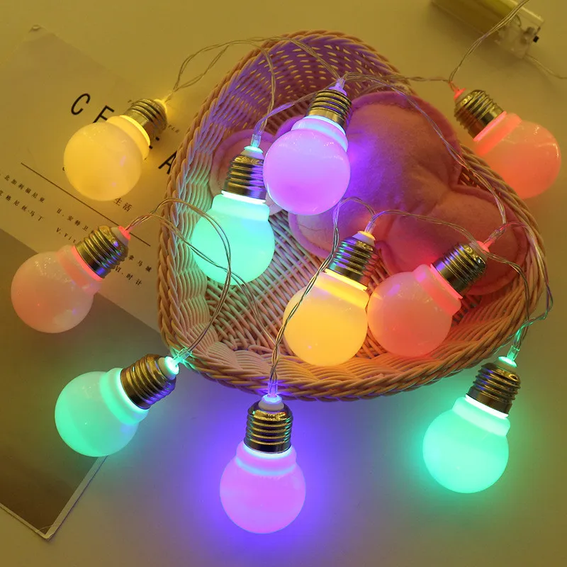 LED Christmas Fairy Big Bulb Ball Garland Holiday String Light 3/6M Battery Powered Decoration Garden Wedding Valentine Party