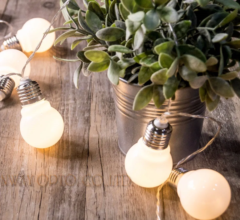 LED Christmas Fairy Big Bulb Ball Garland Holiday String Light 3/6M Battery Powered Decoration Garden Wedding Valentine Party