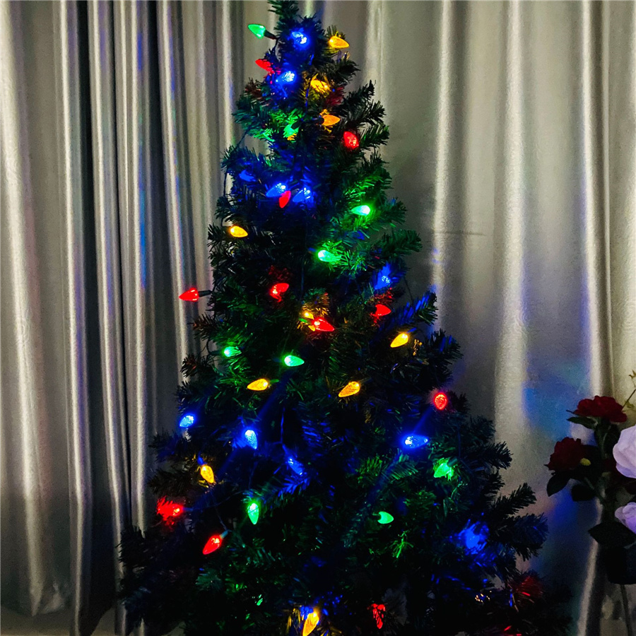 New Waterproof 5M 10M LED C6 Strawberry Fairy Lights Outdoor 8 Modes Christmas Garland String Light for Party Garden Patio Decor