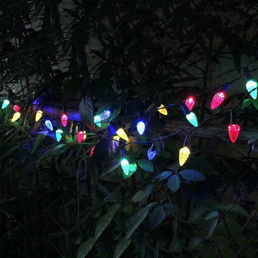 New Waterproof 5M 10M LED C6 Strawberry Fairy Lights Outdoor 8 Modes Christmas Garland String Light for Party Garden Patio Decor
