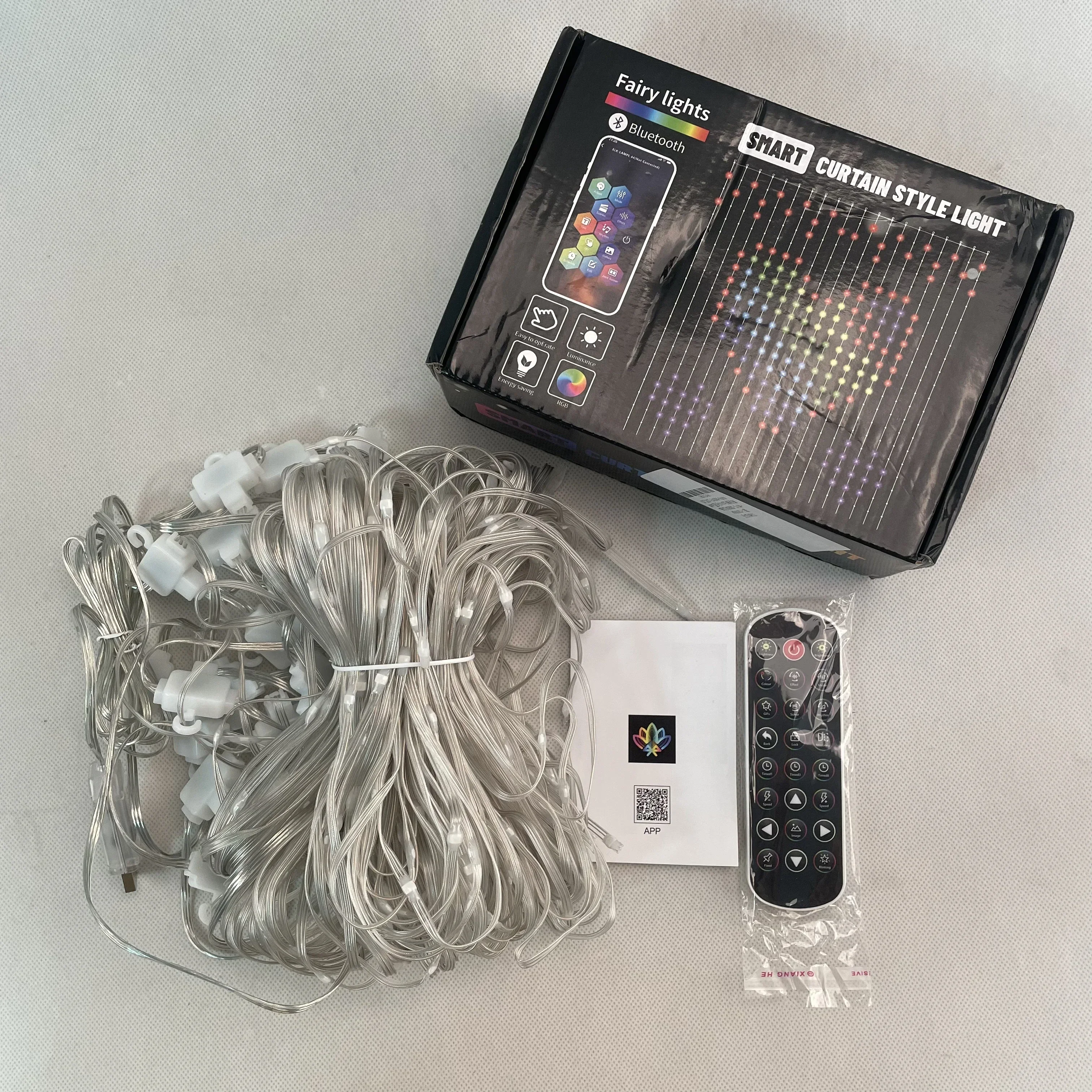 Smart Curtain Lights 400 LED Curtain Fairy Lights with App & Remote Music Sync Programmable Window Hanging Light Dynamic DIY