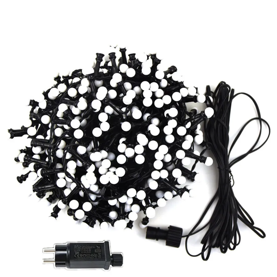10M 500LED Round Ball Christmas Garland Fairy Lights Waterproof 8 Modes Garden Firecracker String Light for Party New Year Decor
