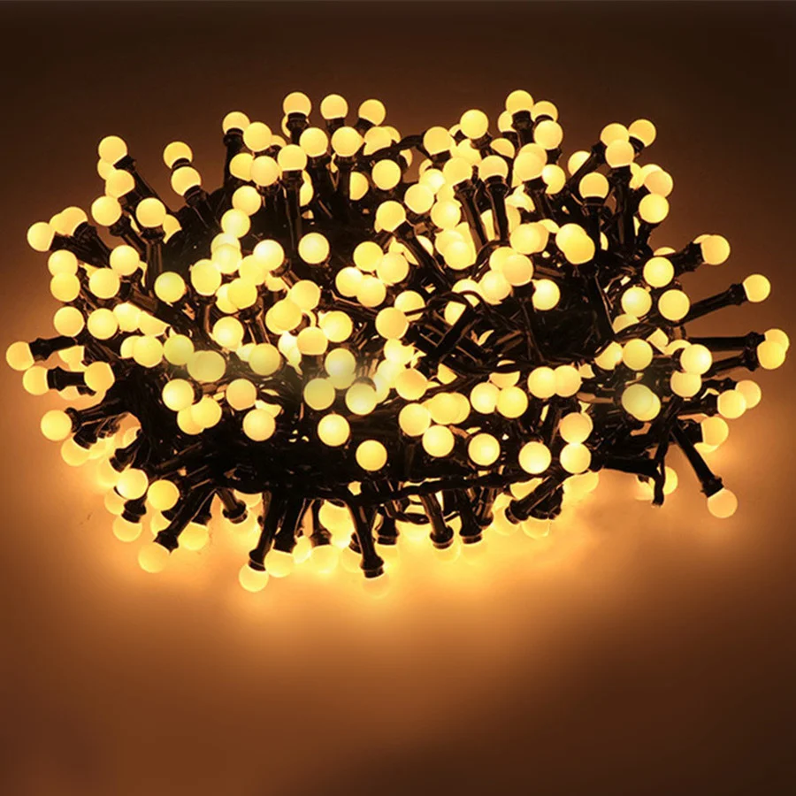 10M 500LED Round Ball Christmas Garland Fairy Lights Waterproof 8 Modes Garden Firecracker String Light for Party New Year Decor