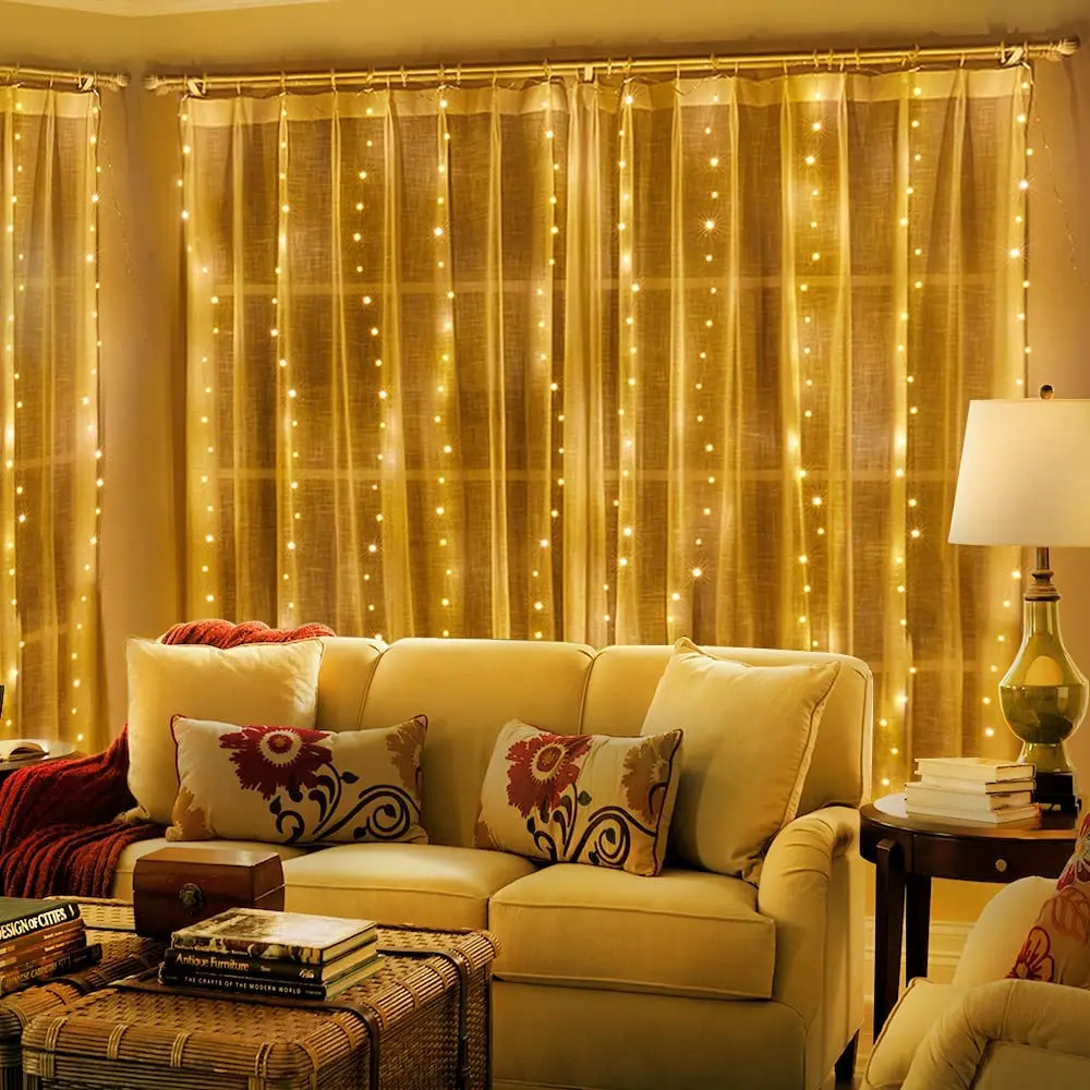 LED Curtain Garland Fairy Lights with 8 Modes for New Year Christmas Party Wedding Decoration