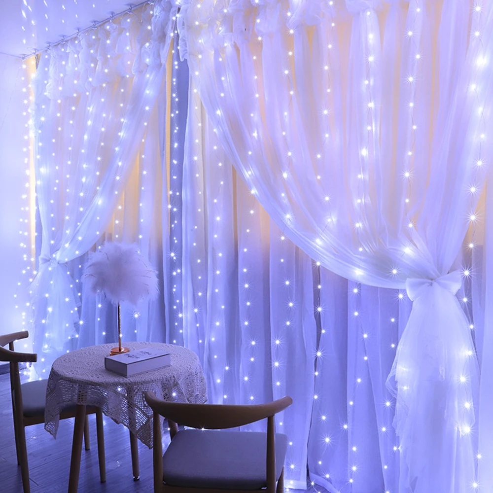 LED Curtain Garland Fairy Lights with 8 Modes for New Year Christmas Party Wedding Decoration