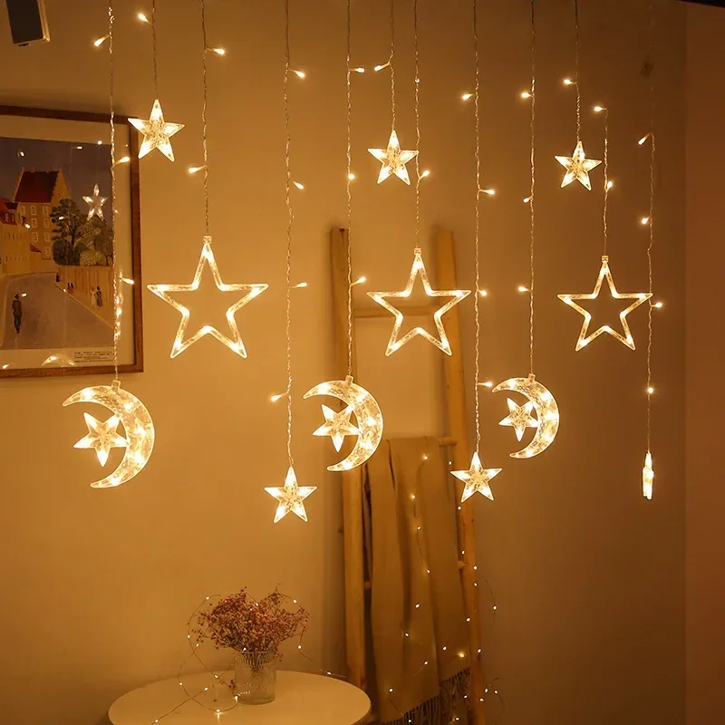LED Curtain Fairy String Lights Bedroom Living Garden EU Plug Waterproof Light For Wedding Party Christmas New Year Decoration