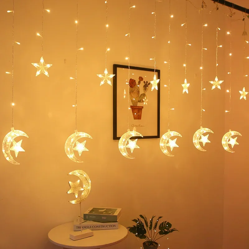 LED Curtain Fairy String Lights Bedroom Living Garden EU Plug Waterproof Light For Wedding Party Christmas New Year Decoration