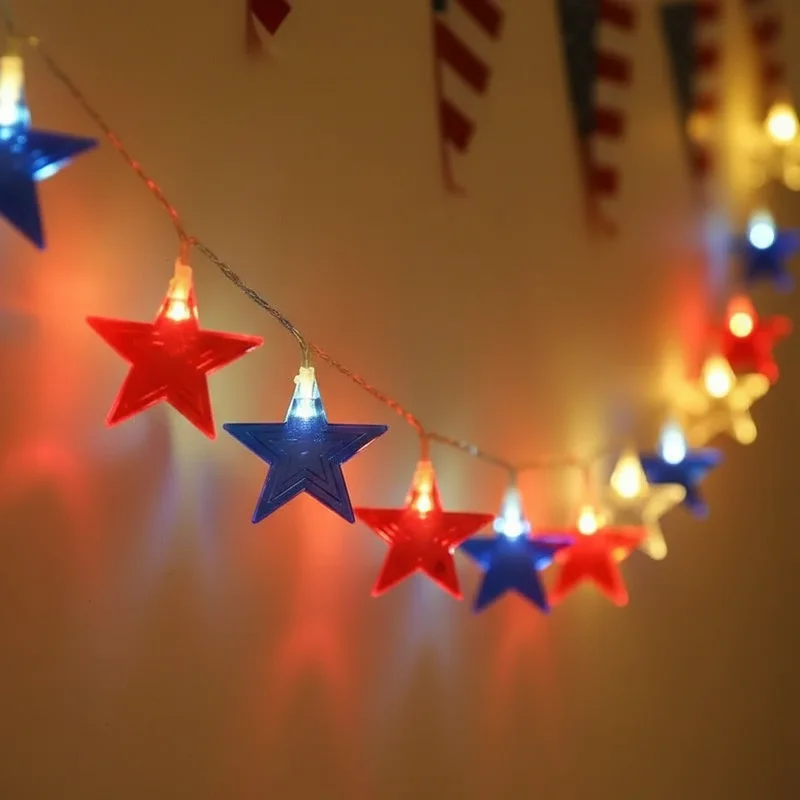 Colorful Stars Fairy Lights Battery Mode String Lamps for Christmas Outdoor Lamp Garden Bedroom Room Wedding Party Decoration