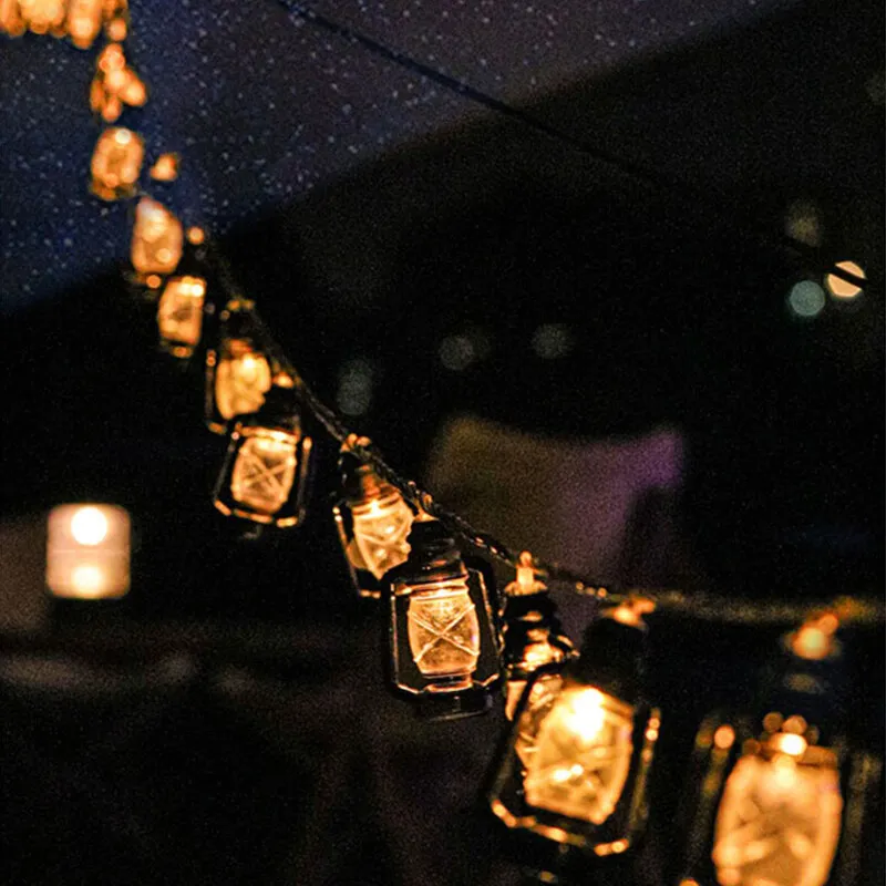 Vintage Kerosene Bottle Fairy Lamp Retro House Lantern String Lights Outdoor Garden Bar Light