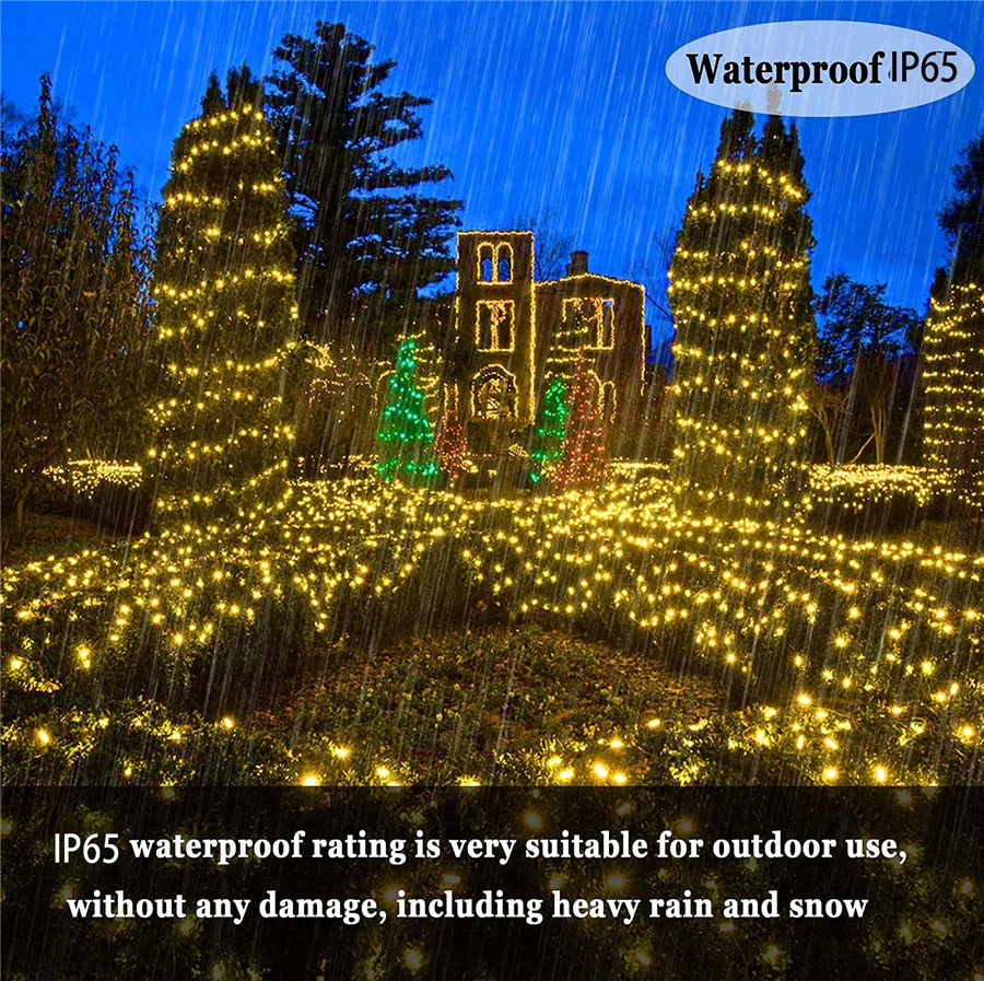 10/20/30/50M LED Christmas Tree Fairy Lights Outdoor Waterproof Garden String Lights for Party Wedding Garland Backyard Decor