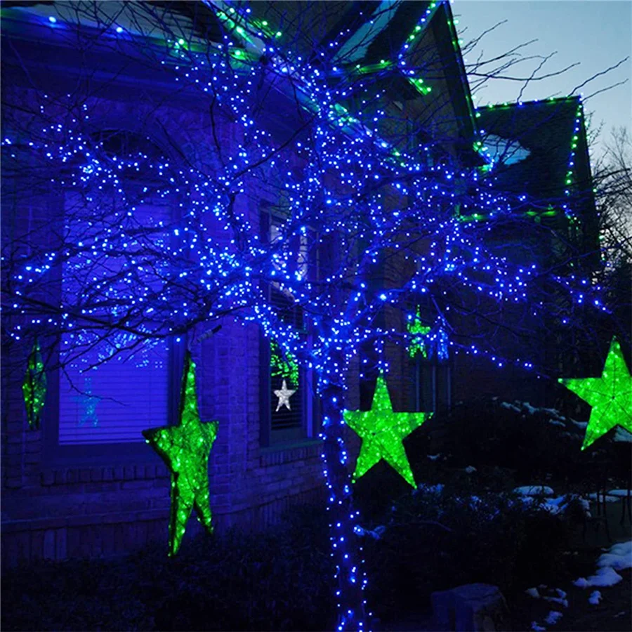 10/20/30/50M LED Christmas Tree Fairy Lights Outdoor Waterproof Garden String Lights for Party Wedding Garland Backyard Decor