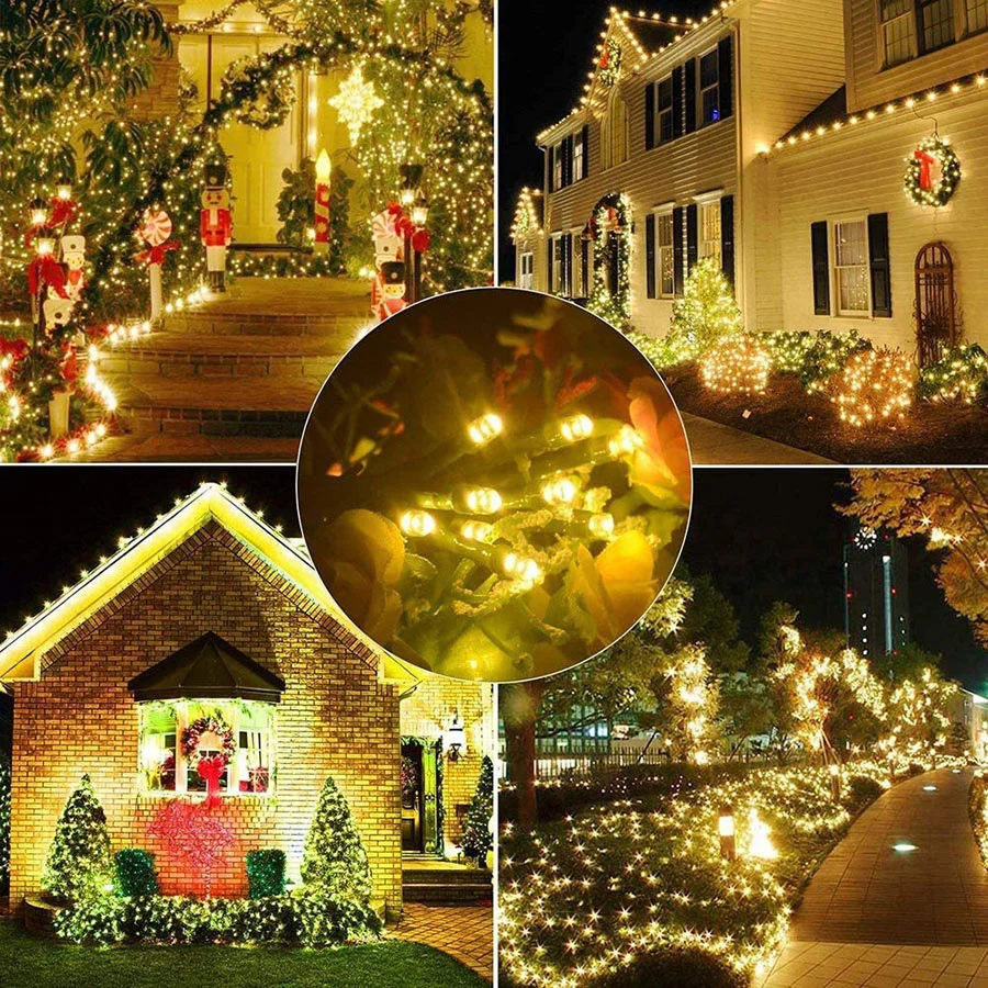 10/20/30/50M LED Christmas Tree Fairy Lights Outdoor Waterproof Garden String Lights for Party Wedding Garland Backyard Decor