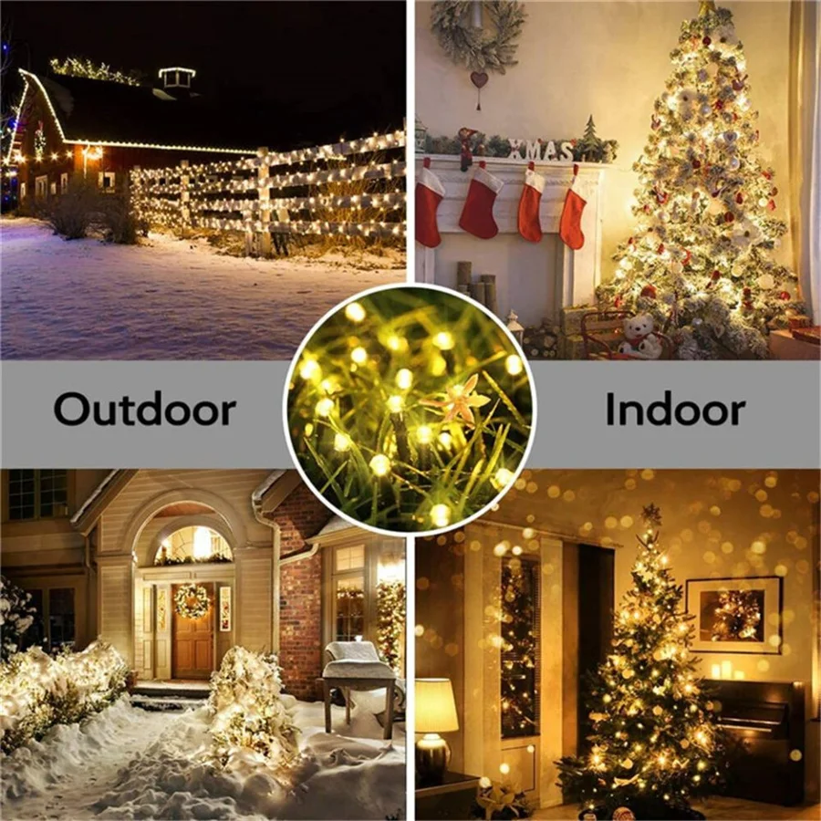10/20/30/50M LED Christmas Tree Fairy Lights Outdoor Waterproof Garden String Lights for Party Wedding Garland Backyard Decor