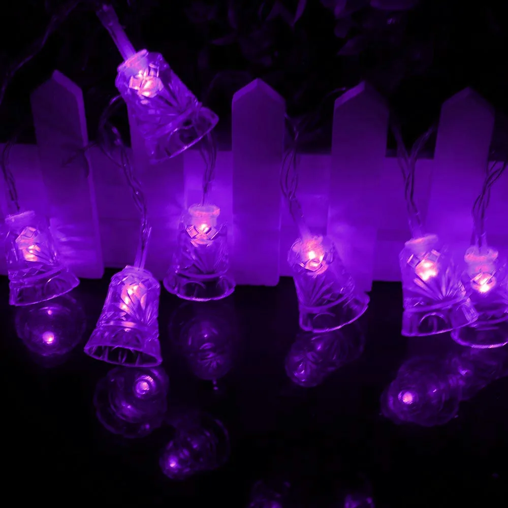 Led Christmas Lights Mini Bells Garland 1.5m 3m 6m Fairy String Lights Battery Operated Christmas Party Tree Decoration For Home