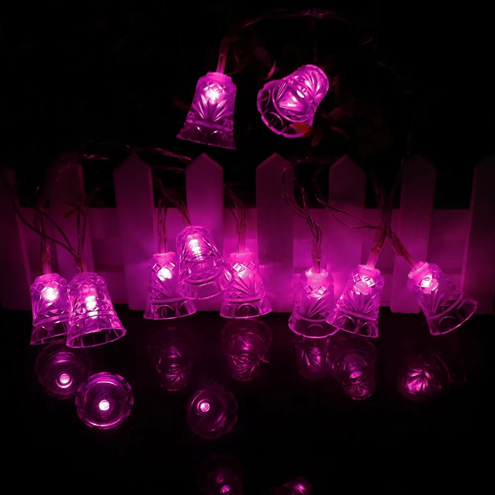 Led Christmas Lights Mini Bells Garland 1.5m 3m 6m Fairy String Lights Battery Operated Christmas Party Tree Decoration For Home