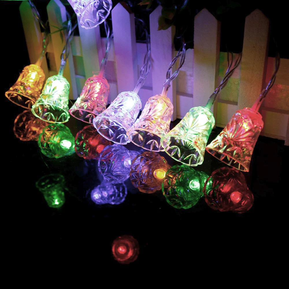 Led Christmas Lights Mini Bells Garland 1.5m 3m 6m Fairy String Lights Battery Operated Christmas Party Tree Decoration For Home