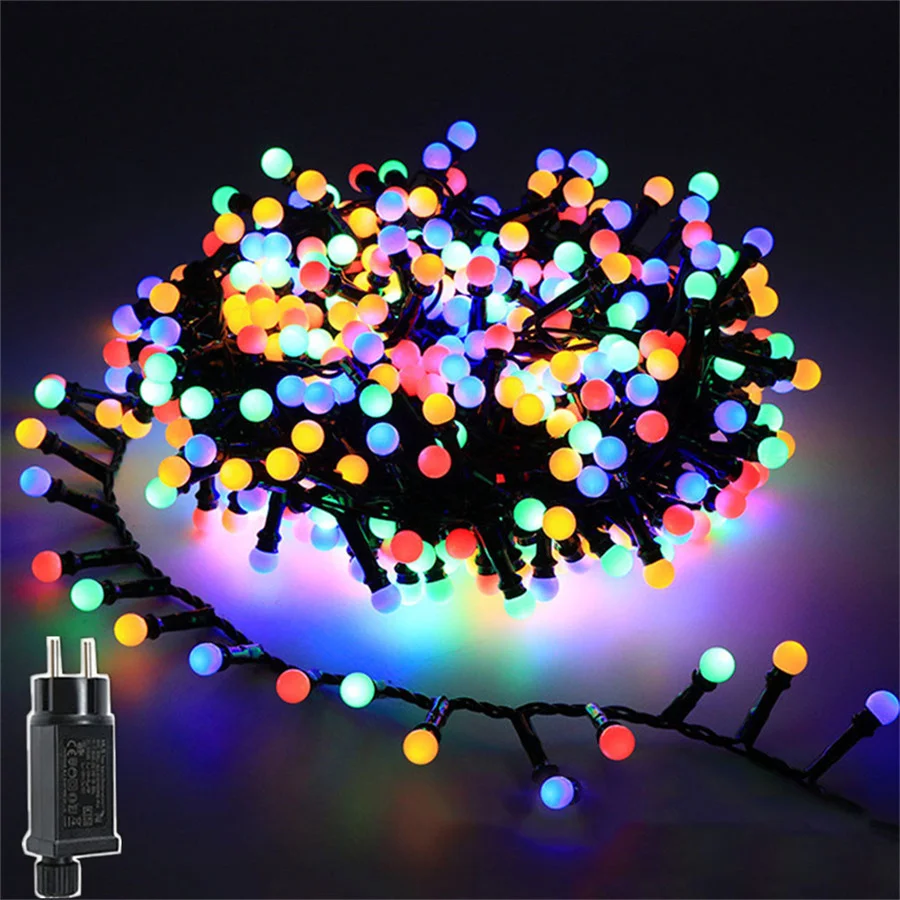 Tirvose 350/500LEDs Fairy Lights 8 Modes Christmas Round Ball Garland String Light for Home Garden Party Courtyard Decorations