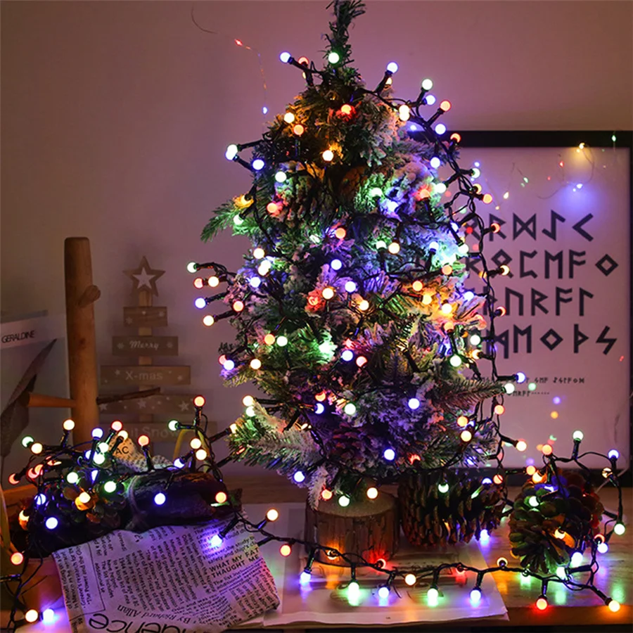 Tirvose 350/500LEDs Fairy Lights 8 Modes Christmas Round Ball Garland String Light for Home Garden Party Courtyard Decorations