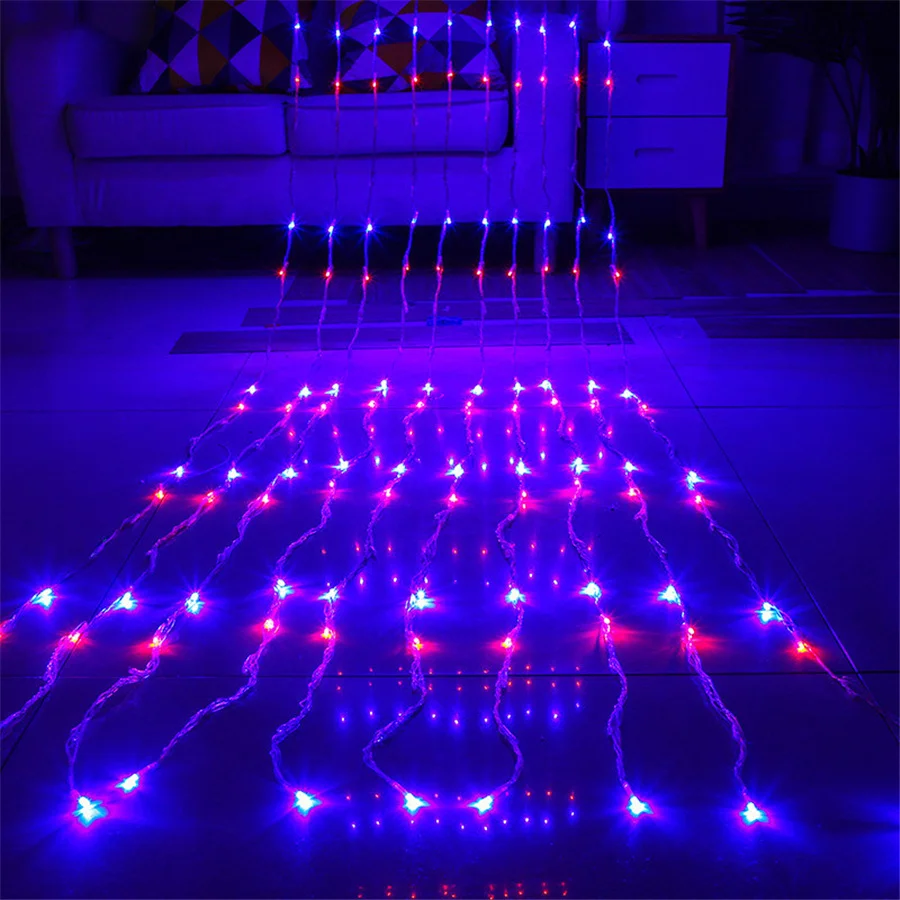 Waterfall Icicle Curtain Lights 3X2/3X3M Outdoor Led Christmas Fairy String Lights Meteor Shower Wedding Garland Background Lamp