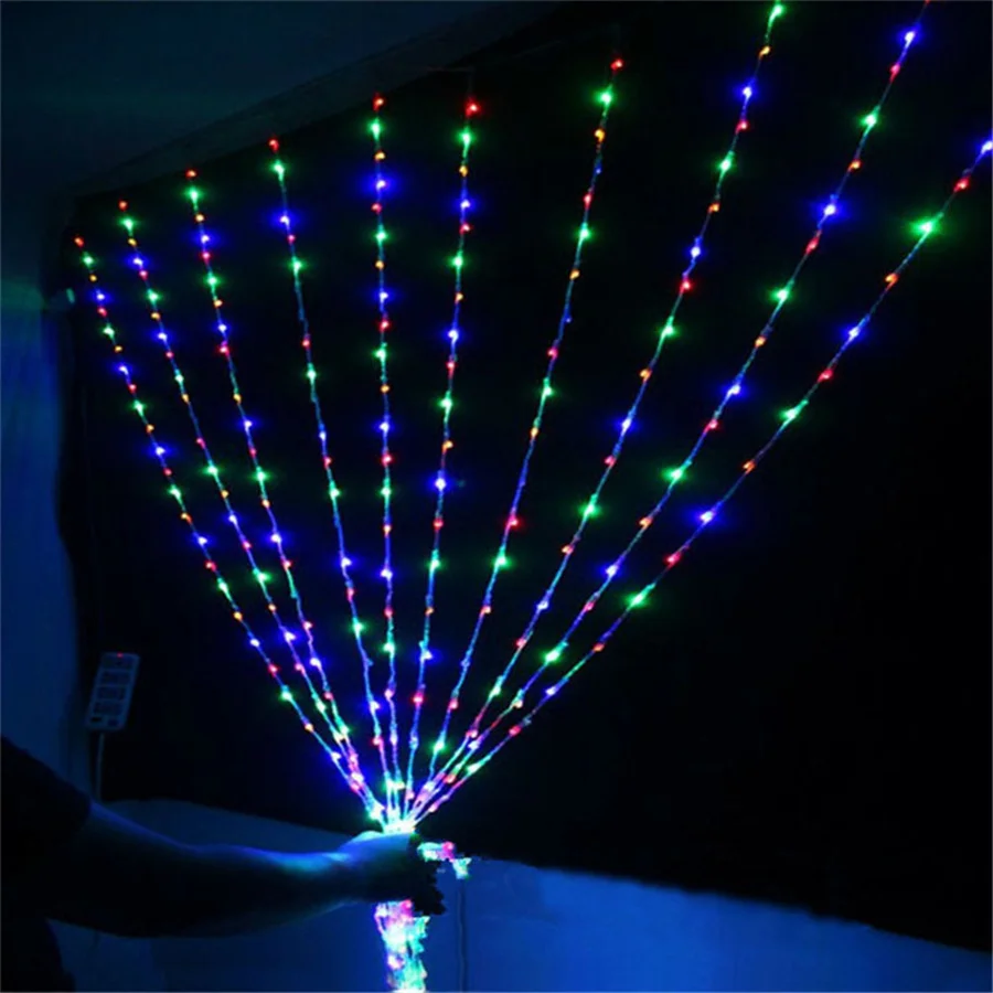 Waterfall Icicle Curtain Lights 3X2/3X3M Outdoor Led Christmas Fairy String Lights Meteor Shower Wedding Garland Background Lamp