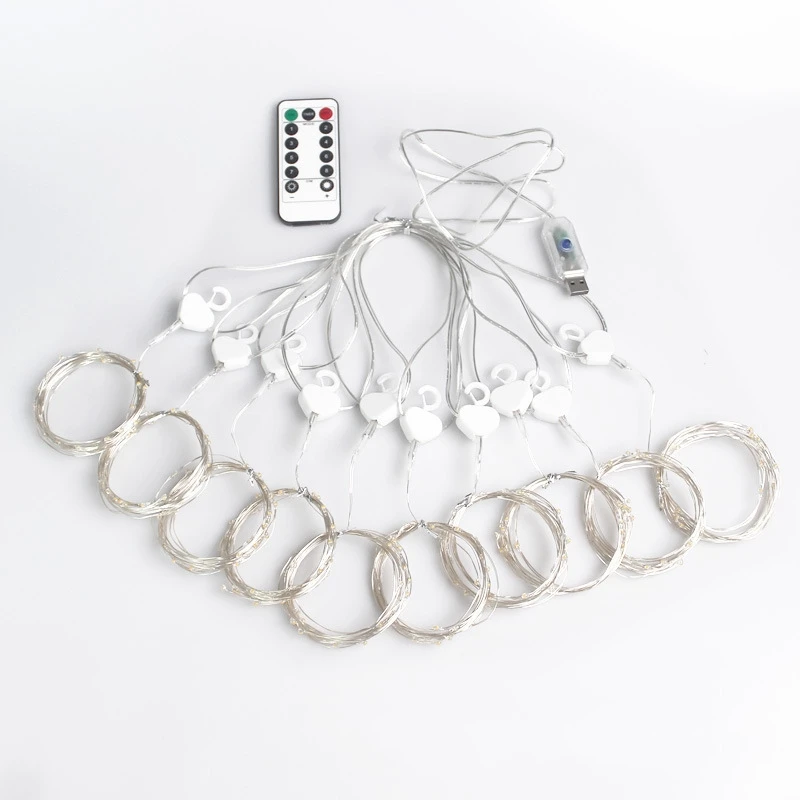 LED Curtain Lights Warm Fairy String Lights Festival USB Lighting Rainbow Window Lamp Home Bedroom Wedding Christmas Decoration