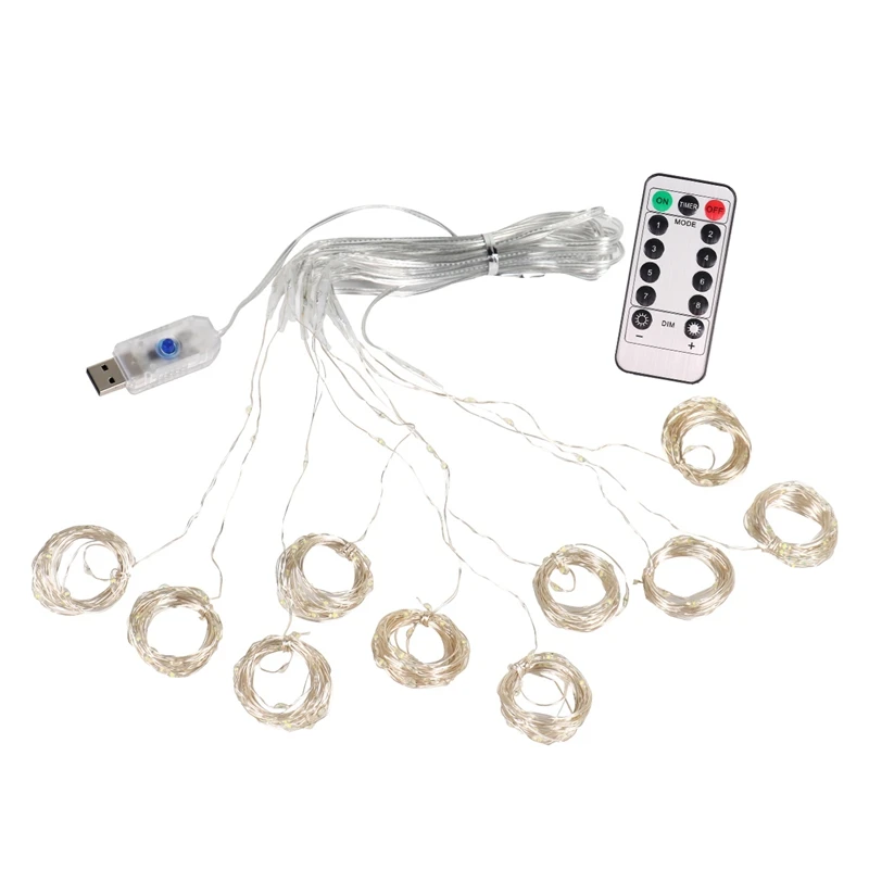 LED Curtain Lights Warm Fairy String Lights Festival USB Lighting Rainbow Window Lamp Home Bedroom Wedding Christmas Decoration