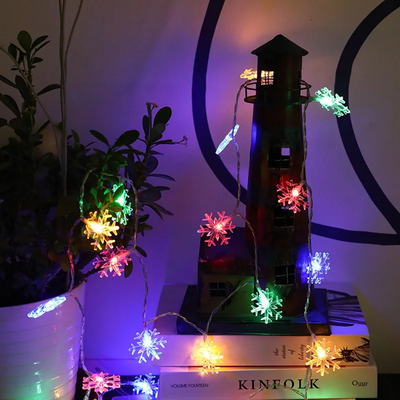 1/3/6M LED Snowflake Fairy Lights Battery/USB Power Copper Wire Garland Light New Year Garden Outdoor Wedding Living Room Decor