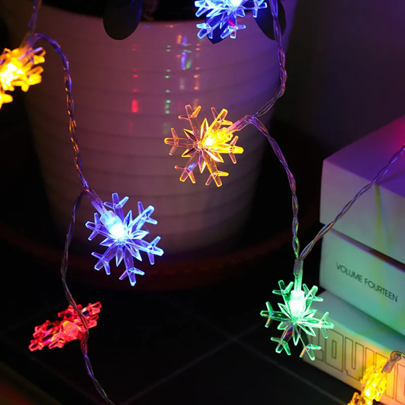 1/3/6M LED Snowflake Fairy Lights Battery/USB Power Copper Wire Garland Light New Year Garden Outdoor Wedding Living Room Decor