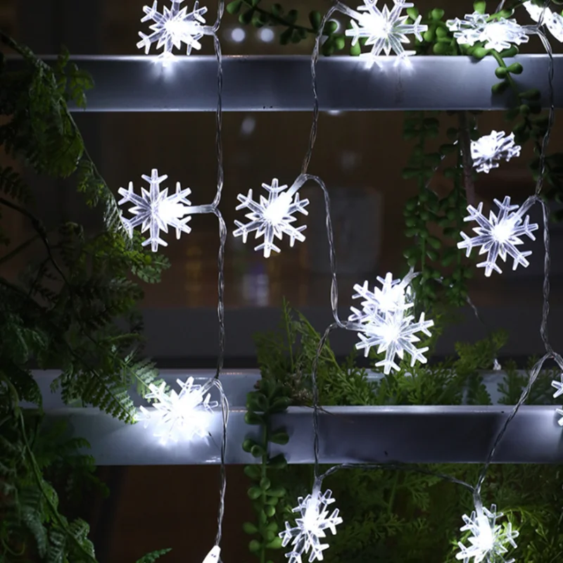 1/3/6M LED Snowflake Fairy Lights Battery/USB Power Copper Wire Garland Light New Year Garden Outdoor Wedding Living Room Decor