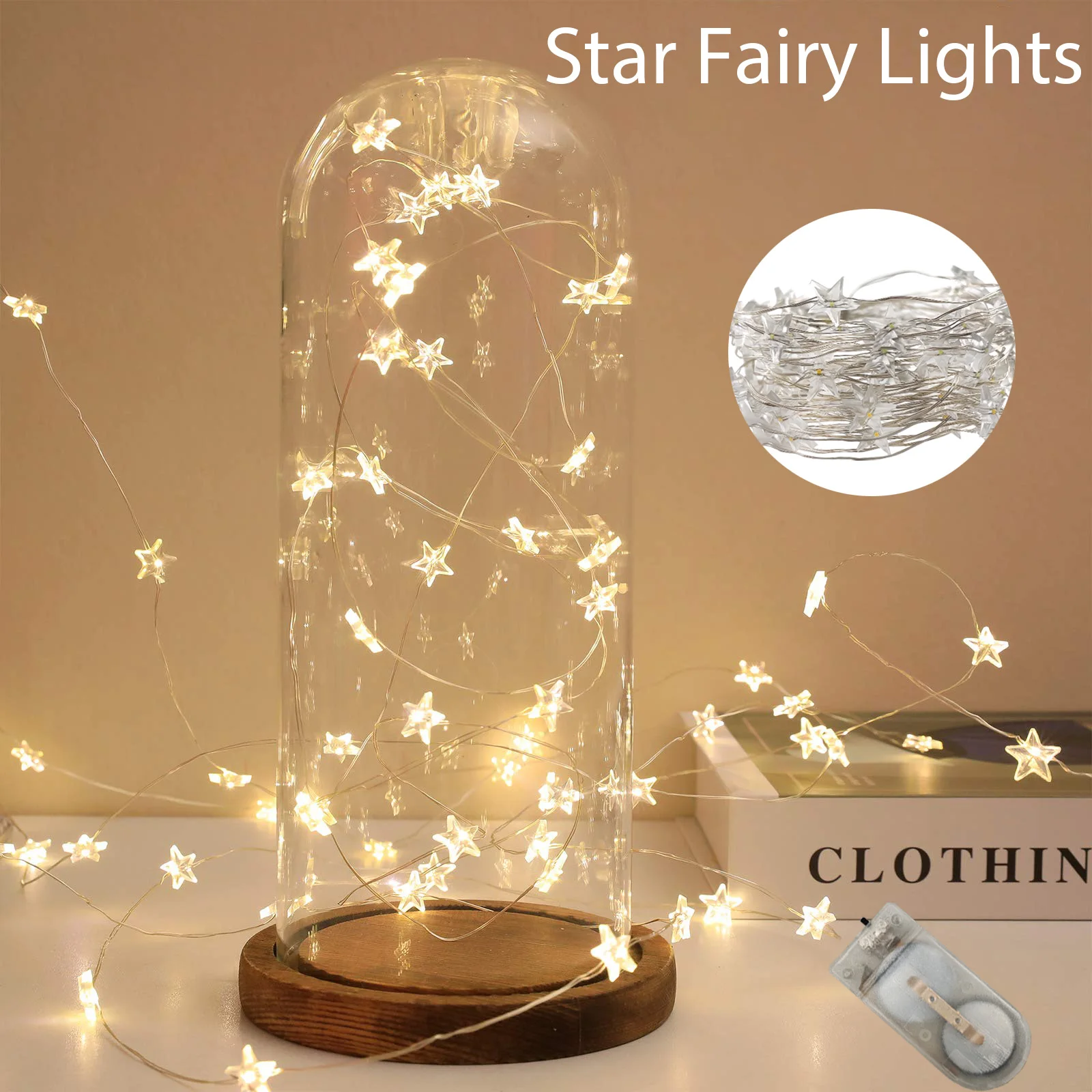 4M LED Fairy Light CR2032 Battery power Holiday Lighting Star String Garland Decoration For Wedding Bedroom Party Gift Ornament