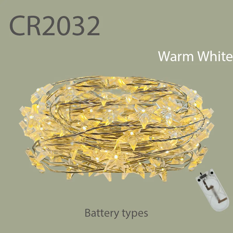 4M LED Fairy Light CR2032 Battery power Holiday Lighting Star String Garland Decoration For Wedding Bedroom Party Gift Ornament