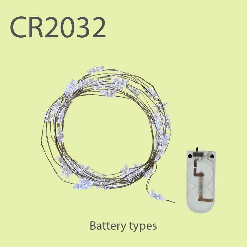 4M LED Fairy Light CR2032 Battery power Holiday Lighting Star String Garland Decoration For Wedding Bedroom Party Gift Ornament