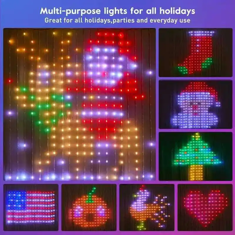 RGBIC Party Christmas Lights USB 5V WS2812B Bluetooth 400leds LED String Fairy Lights Surplife Wedding Waterproof Decor Garland