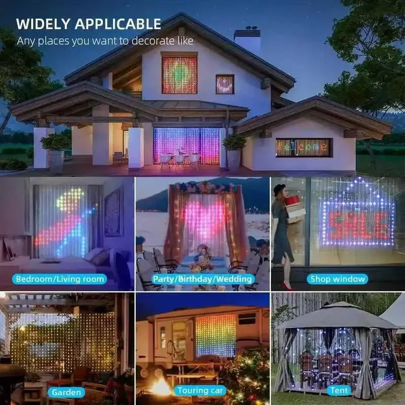 RGBIC Party Christmas Lights USB 5V WS2812B Bluetooth 400leds LED String Fairy Lights Surplife Wedding Waterproof Decor Garland