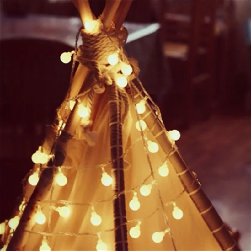 New 1.5M 3M 6M Garland Fairy LED Ball String Lights Waterproof For Christmas Tree Wedding Home Indoor Decoration Battery Powered