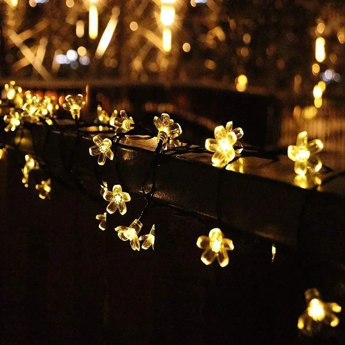 20/50/100/200LED FlowerSolar Garden Light Outdoor String Lights Waterproof Fairy Simulation Floral Garlands Christmas Decoration