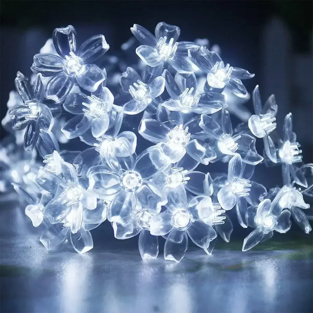 20/50/100/200LED FlowerSolar Garden Light Outdoor String Lights Waterproof Fairy Simulation Floral Garlands Christmas Decoration