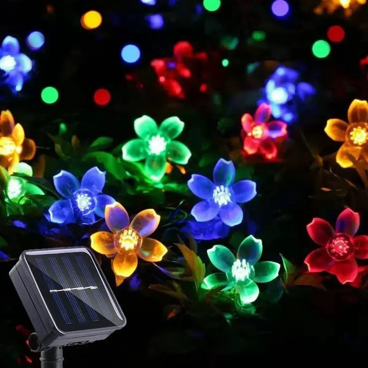 20/50/100/200LED FlowerSolar Garden Light Outdoor String Lights Waterproof Fairy Simulation Floral Garlands Christmas Decoration