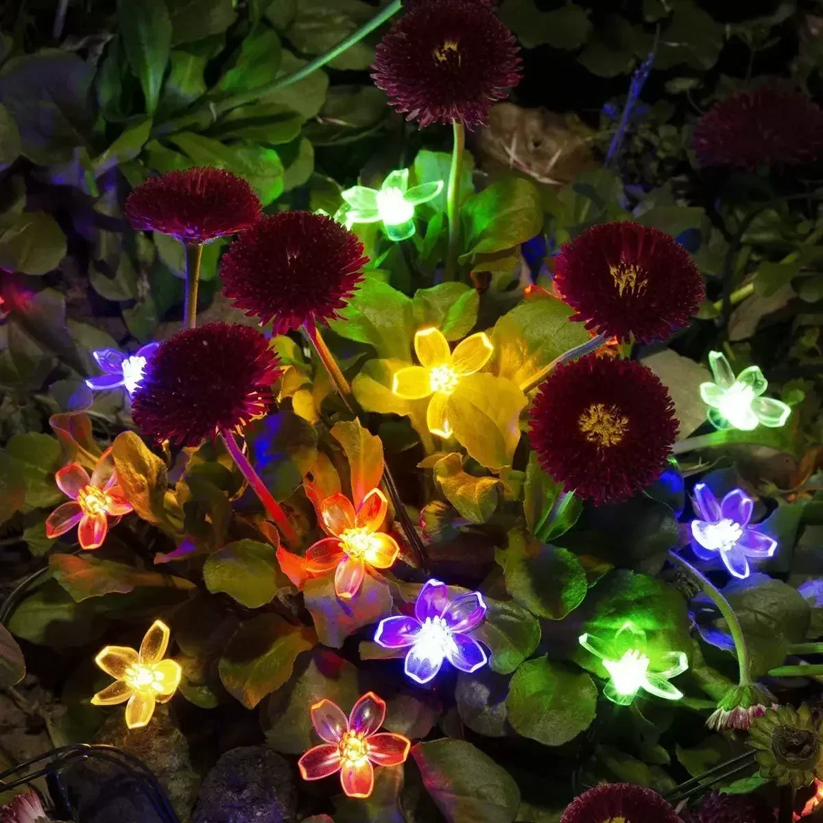 20/50/100/200LED FlowerSolar Garden Light Outdoor String Lights Waterproof Fairy Simulation Floral Garlands Christmas Decoration
