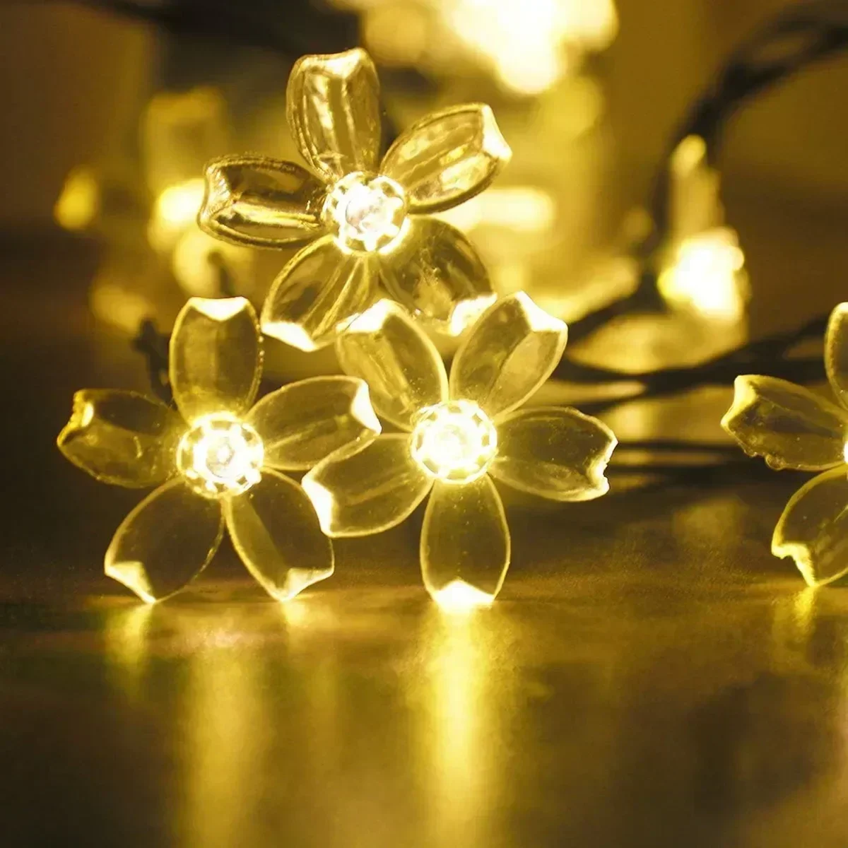 20/50/100/200LED FlowerSolar Garden Light Outdoor String Lights Waterproof Fairy Simulation Floral Garlands Christmas Decoration