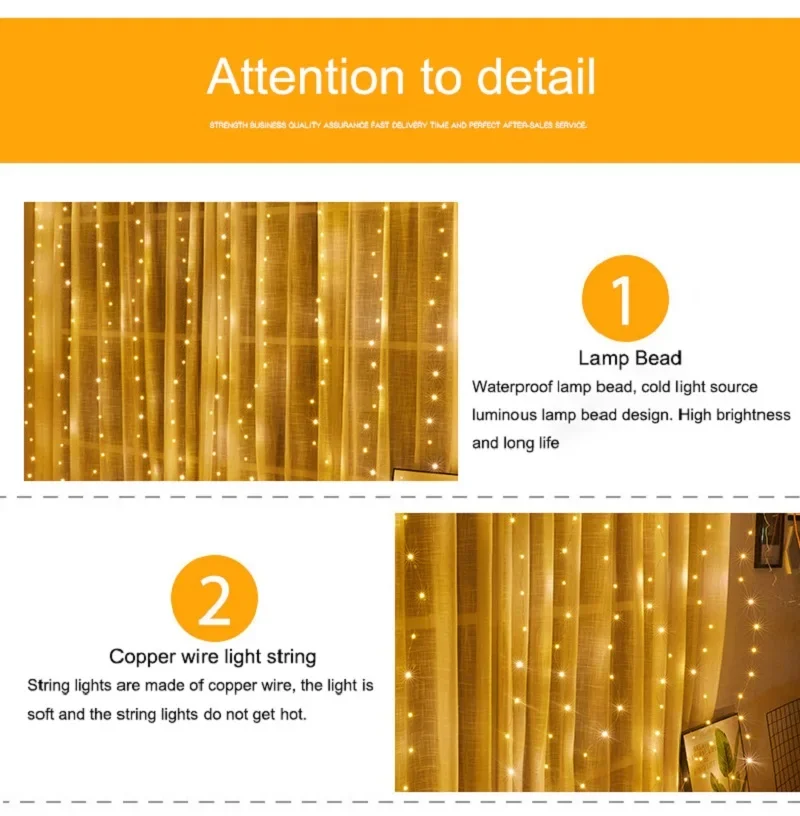300LED Curtain Fairy Lights 8 Modes Indoor Twinkle String Lights with Remote Bedroom Window Wedding Party Wall Decor Christmas