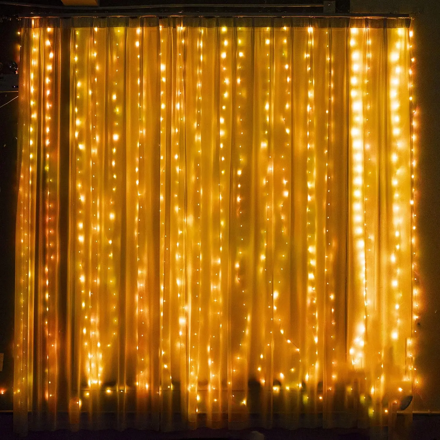 300LED Curtain Fairy Lights 8 Modes Indoor Twinkle String Lights with Remote Bedroom Window Wedding Party Wall Decor Christmas