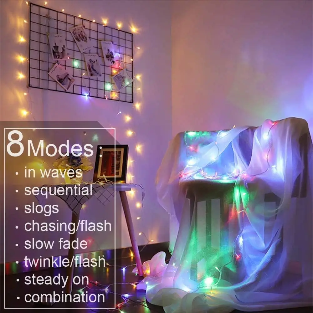 300LED Curtain Fairy Lights 8 Modes Indoor Twinkle String Lights with Remote Bedroom Window Wedding Party Wall Decor Christmas