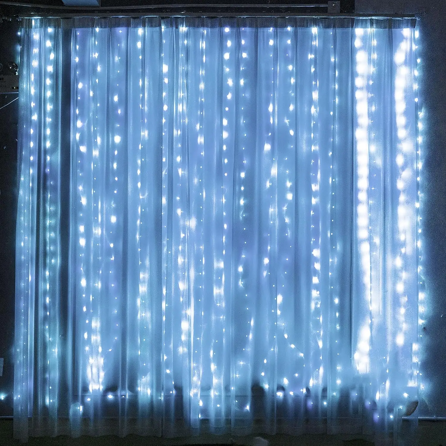 300LED Curtain Fairy Lights 8 Modes Indoor Twinkle String Lights with Remote Bedroom Window Wedding Party Wall Decor Christmas